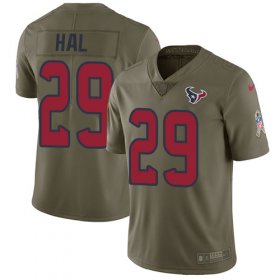 Wholesale Cheap Nike Texans #29 Andre Hal Olive Men\'s Stitched NFL Limited 2017 Salute To Service Jersey