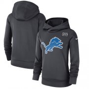 Wholesale Cheap NFL Women's Detroit Lions Nike Anthracite Crucial Catch Performance Pullover Hoodie