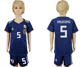 Wholesale Cheap Japan #5 Nagatomo Home Kid Soccer Country Jersey