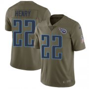 Wholesale Cheap Nike Titans #22 Derrick Henry Olive Men's Stitched NFL Limited 2017 Salute to Service Jersey