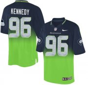 Wholesale Cheap Nike Seahawks #96 Cortez Kennedy Steel Blue/Green Men's Stitched NFL Elite Fadeaway Fashion Jersey