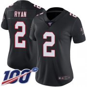 Wholesale Cheap Nike Falcons #2 Matt Ryan Black Alternate Women's Stitched NFL 100th Season Vapor Limited Jersey
