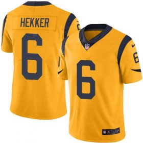 Wholesale Cheap Nike Rams #6 Johnny Hekker Gold Men\'s Stitched NFL Limited Rush Jersey