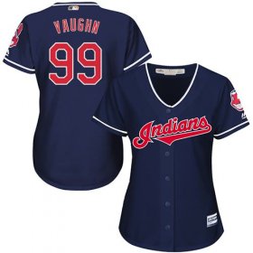 Wholesale Cheap Indians #99 Ricky Vaughn Navy Blue Women\'s Alternate Stitched MLB Jersey