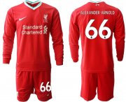 Wholesale Cheap Men 2020-2021 club Liverpool home long sleeves 66 red Soccer Jerseys