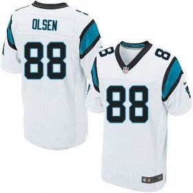 Wholesale Cheap Nike Panthers #88 Greg Olsen White Men\'s Stitched NFL Elite Jersey