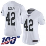 Wholesale Cheap Nike Raiders #42 Karl Joseph White Women's Stitched NFL 100th Season Vapor Limited Jersey