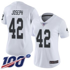 Wholesale Cheap Nike Raiders #42 Karl Joseph White Women\'s Stitched NFL 100th Season Vapor Limited Jersey