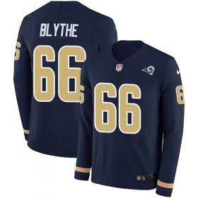 Wholesale Cheap Nike Rams #66 Austin Blythe Navy Blue Team Color Men\'s Stitched NFL Limited Therma Long Sleeve Jersey