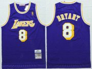Wholesale Cheap Men's Los Angeles Lakers #8 Kobe Bryant 1996-97 Purple Hardwood Classics Soul Swingman Throwback Jersey