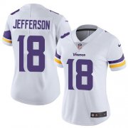 Wholesale Cheap Nike Vikings #18 Justin Jefferson White Women's Stitched NFL Vapor Untouchable Limited Jersey