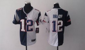Wholesale Cheap Nike Patriots #12 Tom Brady Navy Blue/White Women\'s Stitched NFL Elite Split Jersey