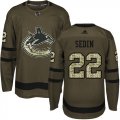 Wholesale Cheap Adidas Canucks #22 Daniel Sedin Green Salute to Service Stitched NHL Jersey