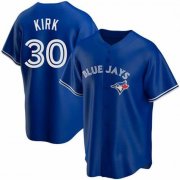 Wholesale Cheap Men's Toronto Blue Jays #30 Alejandro Kirk Yusei Kikuchi Royal Cool Base Stitched Jersey