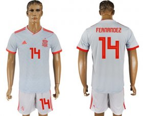 Wholesale Cheap Spain #14 Fernandez Away Soccer Country Jersey