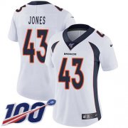 Wholesale Cheap Nike Broncos #43 Joe Jones White Women's Stitched NFL 100th Season Vapor Untouchable Limited Jersey