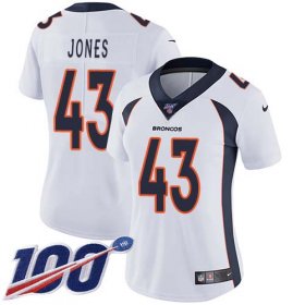 Wholesale Cheap Nike Broncos #43 Joe Jones White Women\'s Stitched NFL 100th Season Vapor Untouchable Limited Jersey