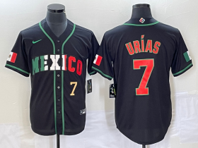 Wholesale Cheap Men\'s Mexico Baseball #7 Julio Urias Number 2023 Black World Baseball Classic Stitched Jersey4