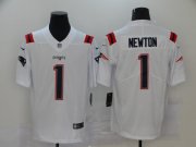 Wholesale Cheap Men's New England Patriots #1 Cam Newton White 2020 NEW Vapor Untouchable Stitched NFL Nike Limited Jersey