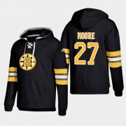 Wholesale Cheap Boston Bruins #27 John Moore Black adidas Lace-Up Pullover Hoodie