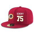 Wholesale Cheap Washington Redskins #75 Brandon Scherff Snapback Cap NFL Player Red with White Number Stitched Hat