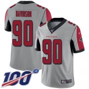 Wholesale Cheap Nike Falcons #90 Marlon Davidson Silver Men's Stitched NFL Limited Inverted Legend 100th Season Jersey