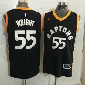Wholesale Cheap Men\'s Toronto Raptors #55 Delon Wright Black With Gold New NBA Rev 30 Swingman Jersey