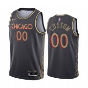 Wholesale Cheap Men's Nike Bulls Custom Personalized Swingman Black NBA 2020-21 City Edition Jersey