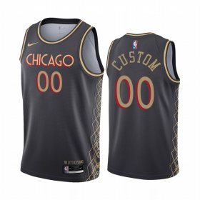 Wholesale Cheap Men\'s Nike Bulls Custom Personalized Swingman Black NBA 2020-21 City Edition Jersey