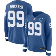 Wholesale Cheap Nike Colts #99 DeForest Buckner Royal Blue Team Color Women's Stitched NFL Limited Therma Long Sleeve Jersey