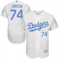 Wholesale Cheap Dodgers #74 Kenley Jansen White Flexbase Authentic Collection Father's Day Stitched MLB Jersey