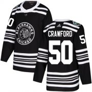 Wholesale Cheap Adidas Blackhawks #50 Corey Crawford Black Authentic 2019 Winter Classic Stitched NHL Jersey
