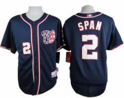 Wholesale Cheap Nationals #2 Denard Span Navy Blue Cool Base Stitched MLB Jersey