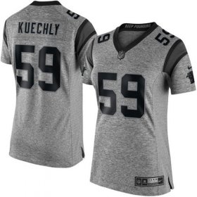 Wholesale Cheap Nike Panthers #59 Luke Kuechly Gray Women\'s Stitched NFL Limited Gridiron Gray Jersey