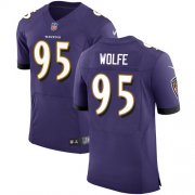 Wholesale Cheap Nike Ravens #95 Derek Wolfe Purple Team Color Men's Stitched NFL Vapor Untouchable Elite Jersey