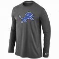 Wholesale Cheap Nike Detroit Lions Logo Long Sleeve T-Shirt Dark Grey