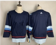 Wholesale Cheap Youth Seattle Kraken Blank Navy Blue Stitched Adidas NHL Jersey