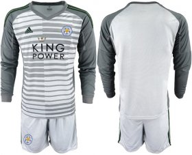 Wholesale Cheap Leicester City Blank Grey Goalkeeper Long Sleeves Soccer Club Jersey