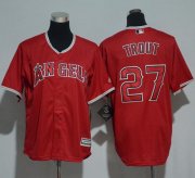 Wholesale Cheap Angels #27 Mike Trout Red Cool Base Stitched Youth MLB Jersey