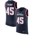 Wholesale Cheap Nike Patriots #45 Donald Trump Navy Blue Team Color Men's Stitched NFL Limited Rush Tank Top Jersey