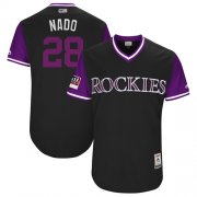 Wholesale Cheap Rockies #28 Nolan Arenado Black "Nado" Players Weekend Authentic Stitched MLB Jersey