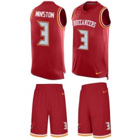 Wholesale Cheap Nike Buccaneers #3 Jameis Winston Red Team Color Men\'s Stitched NFL Limited Tank Top Suit Jersey