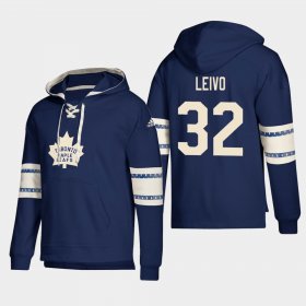 Wholesale Cheap Toronto Maple Leafs #32 Josh Leivo Blue adidas Lace-Up Pullover Hoodie