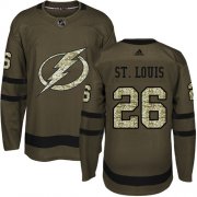 Wholesale Cheap Adidas Lightning #26 Martin St. Louis Green Salute to Service Stitched NHL Jersey