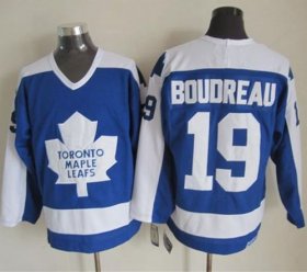 Wholesale Cheap Maple Leafs #19 Bruce Boudreau Blue/White CCM Throwback Stitched NHL Jersey