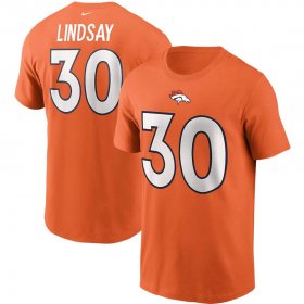 Wholesale Cheap Denver Broncos #30 Phillip Lindsay Nike Team Player Name & Number T-Shirt Orange