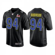 Wholesale Cheap Men's Los Angeles Rams #94 A'Shawn Robinson 2022 Black Super Bowl LVI Game Stitched Jersey
