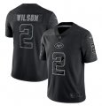 Cheap Men's New York Jets #2 Zach Wilson Black Reflective Limited Stitched Jersey