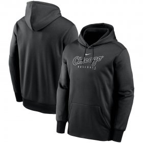 Wholesale Cheap Chicago White Sox Nike Outline Wordmark Fleece Performance Pullover Hoodie Black