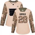 Wholesale Cheap Adidas Flyers #28 Claude Giroux Camo Authentic 2017 Veterans Day Women's Stitched NHL Jersey